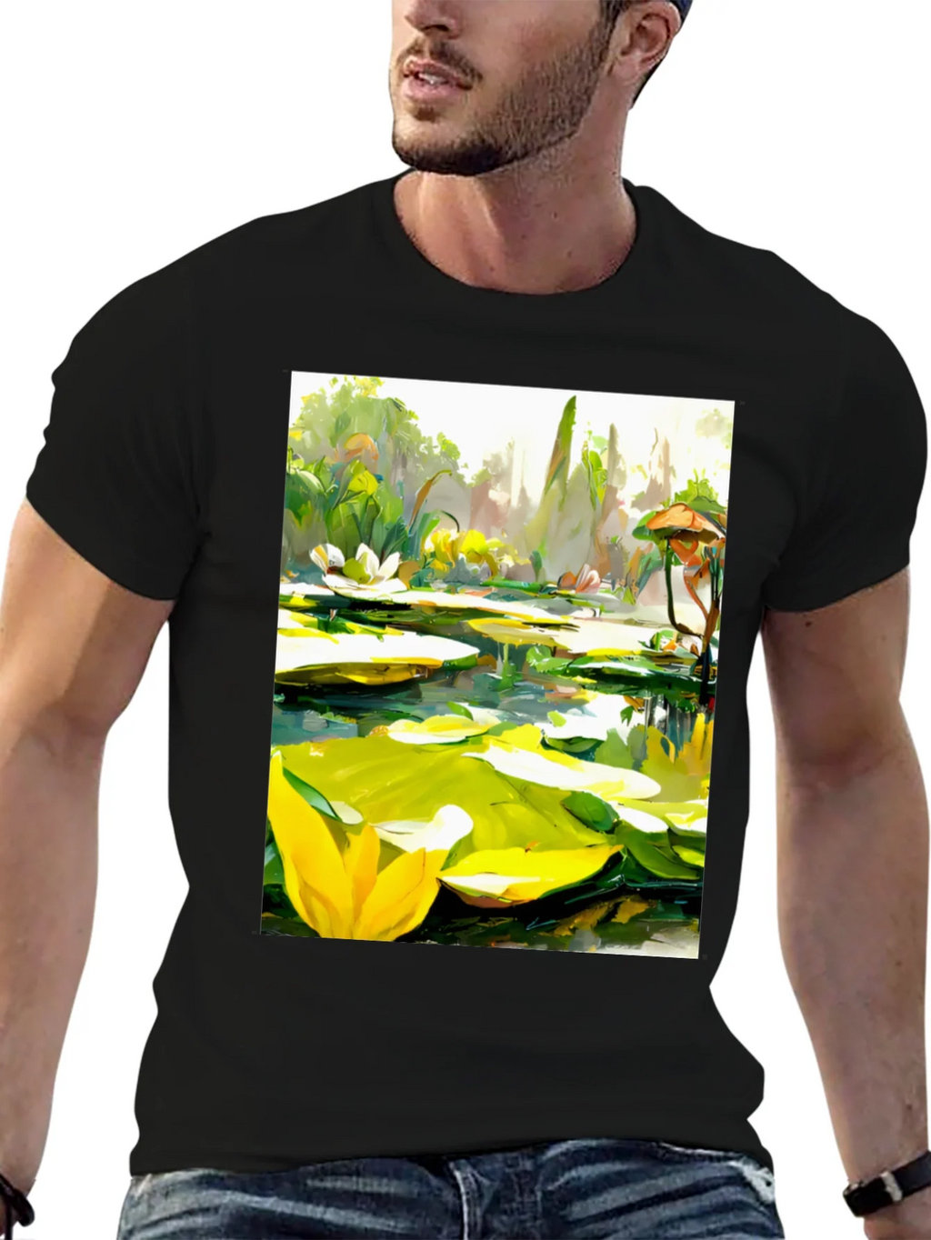 Lily Pad Pond Art T-Shirt - Natures Beauty product image 6