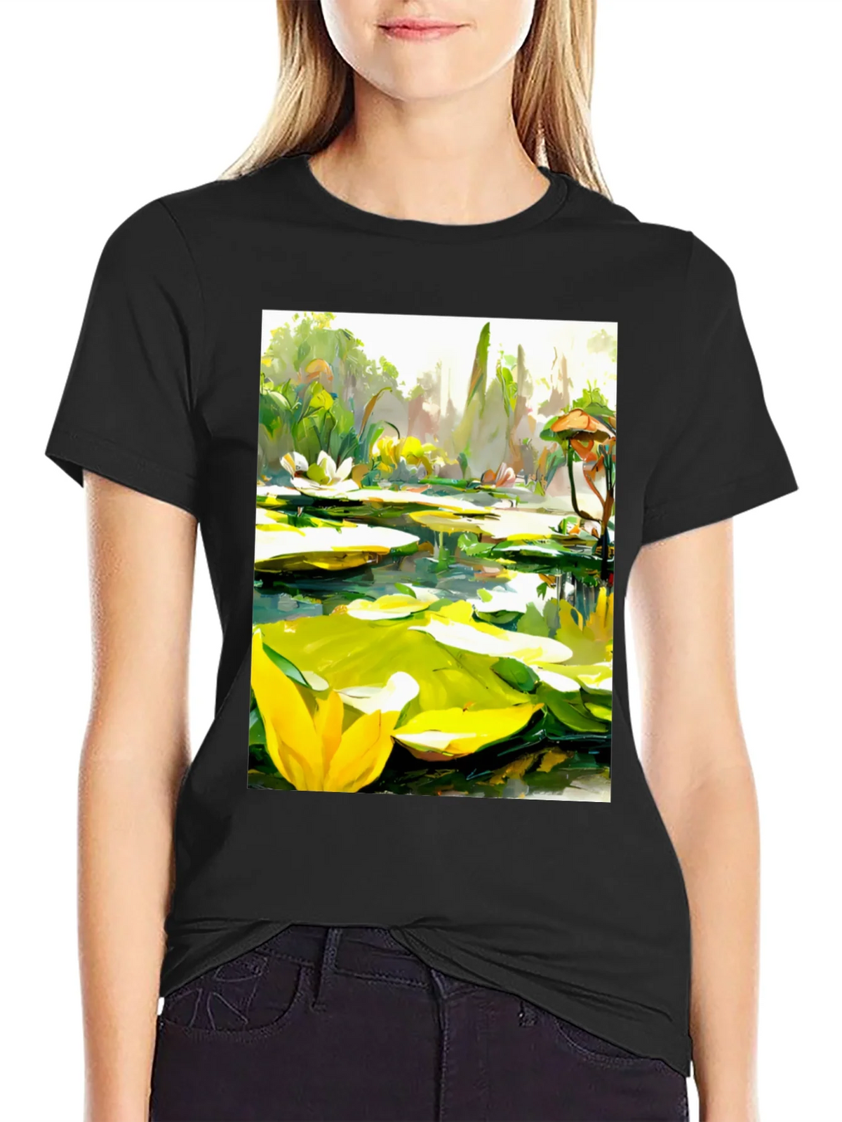 Lily Pad Pond Art T-Shirt - Natures Beauty product image 2