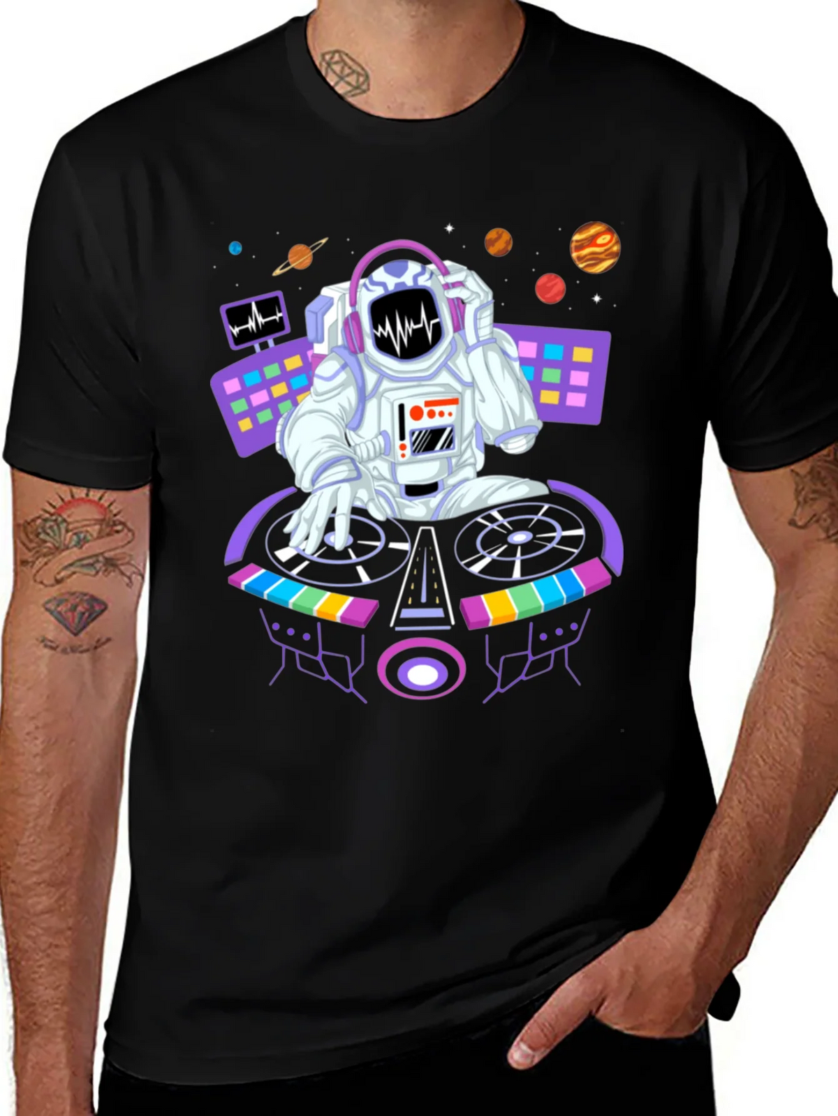 DJ Astronaut Graphic Tee - Space Beats Shirt product image 1