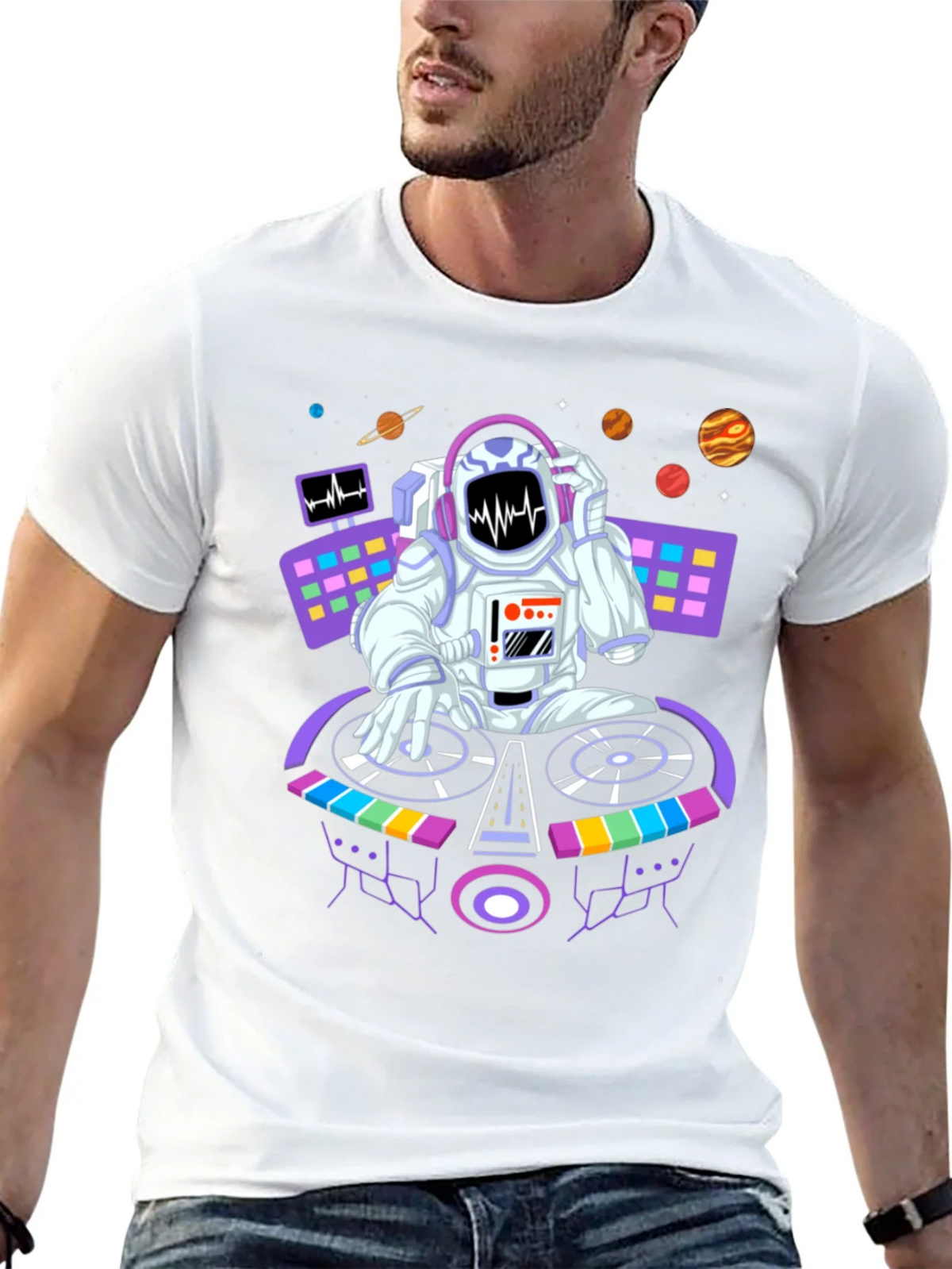 DJ Astronaut Graphic Tee - Space Beats Shirt product image 12