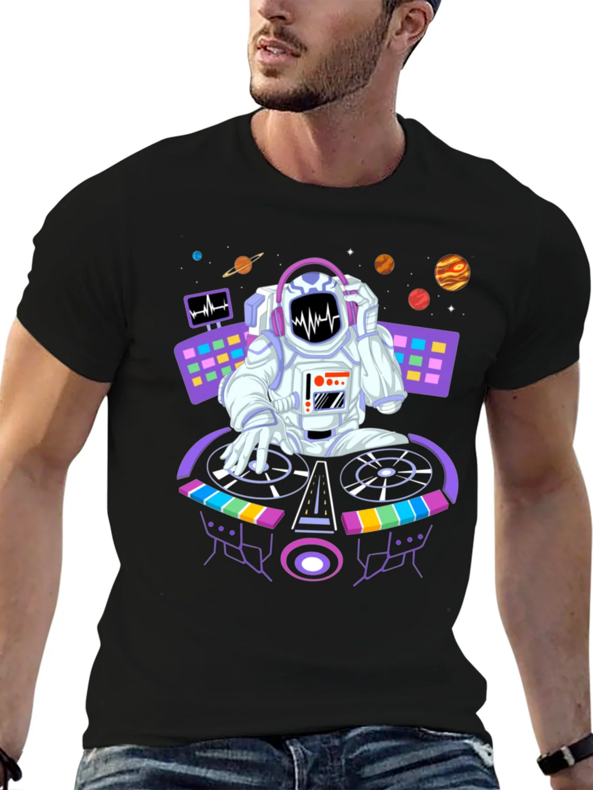 DJ Astronaut Graphic Tee - Space Beats Shirt product image 6