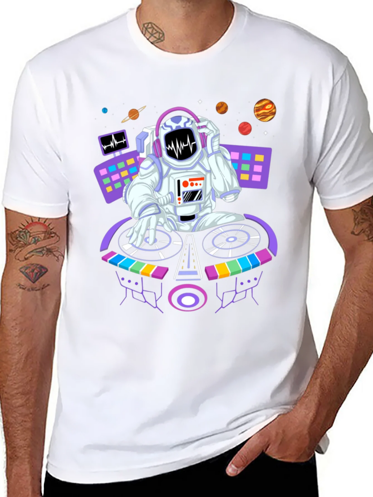 DJ Astronaut Graphic Tee - Space Beats Shirt product image 7