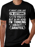 Giraffe Mind T-Shirt: Funny Listening Graphic Tee product image 1