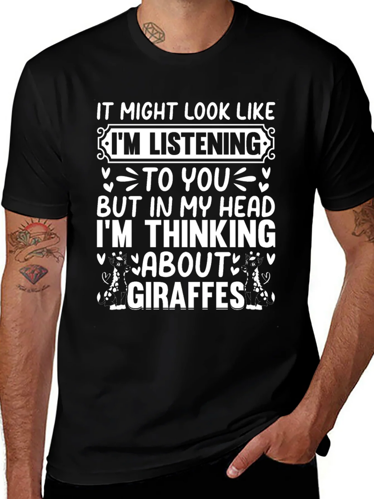 Giraffe Mind T-Shirt: Funny Listening Graphic Tee product image 1