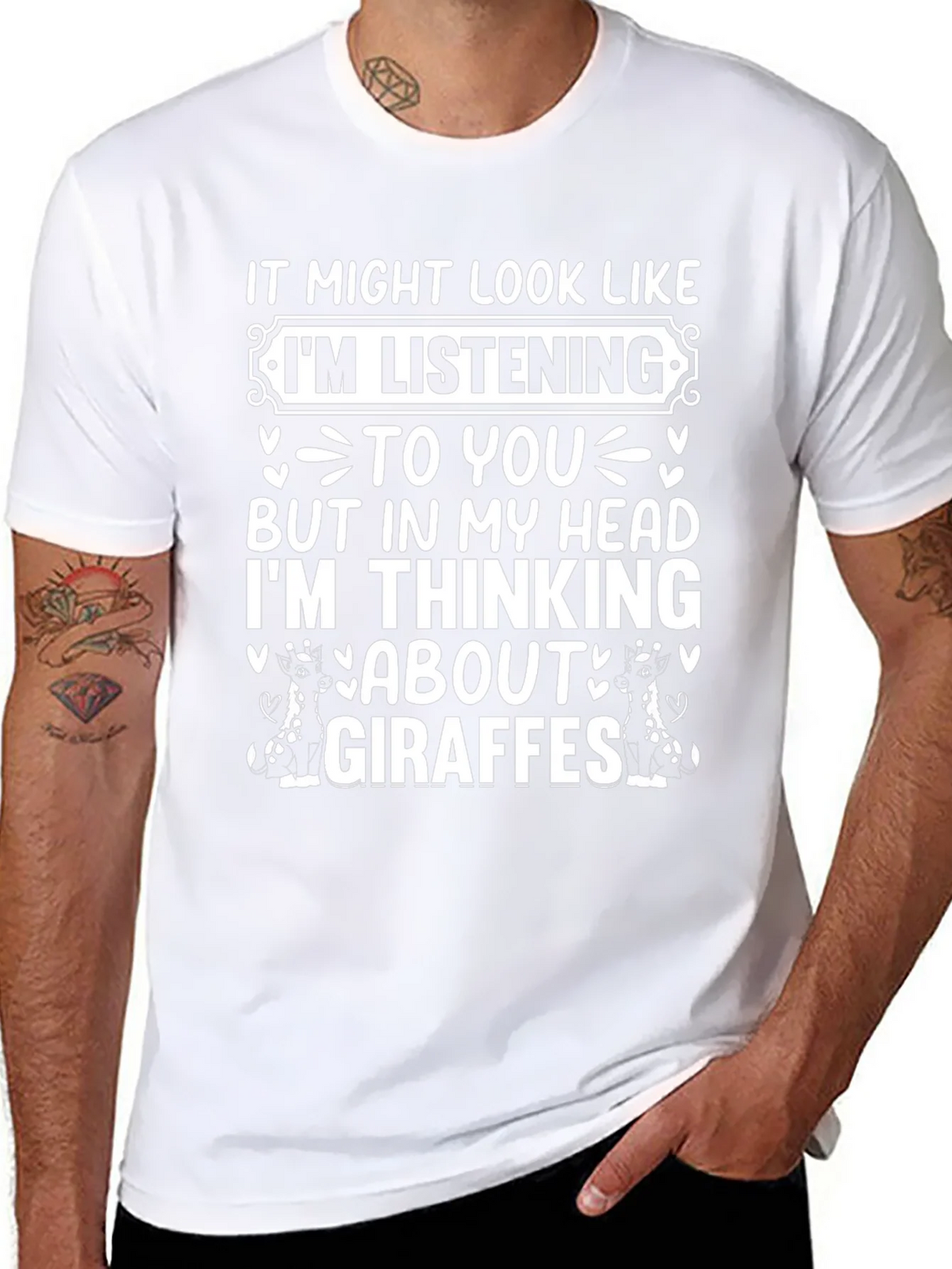 Giraffe Mind T-Shirt: Funny Listening Graphic Tee product image 10