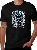 Edgy Skull Crown Graphic Tee - Black product image 1