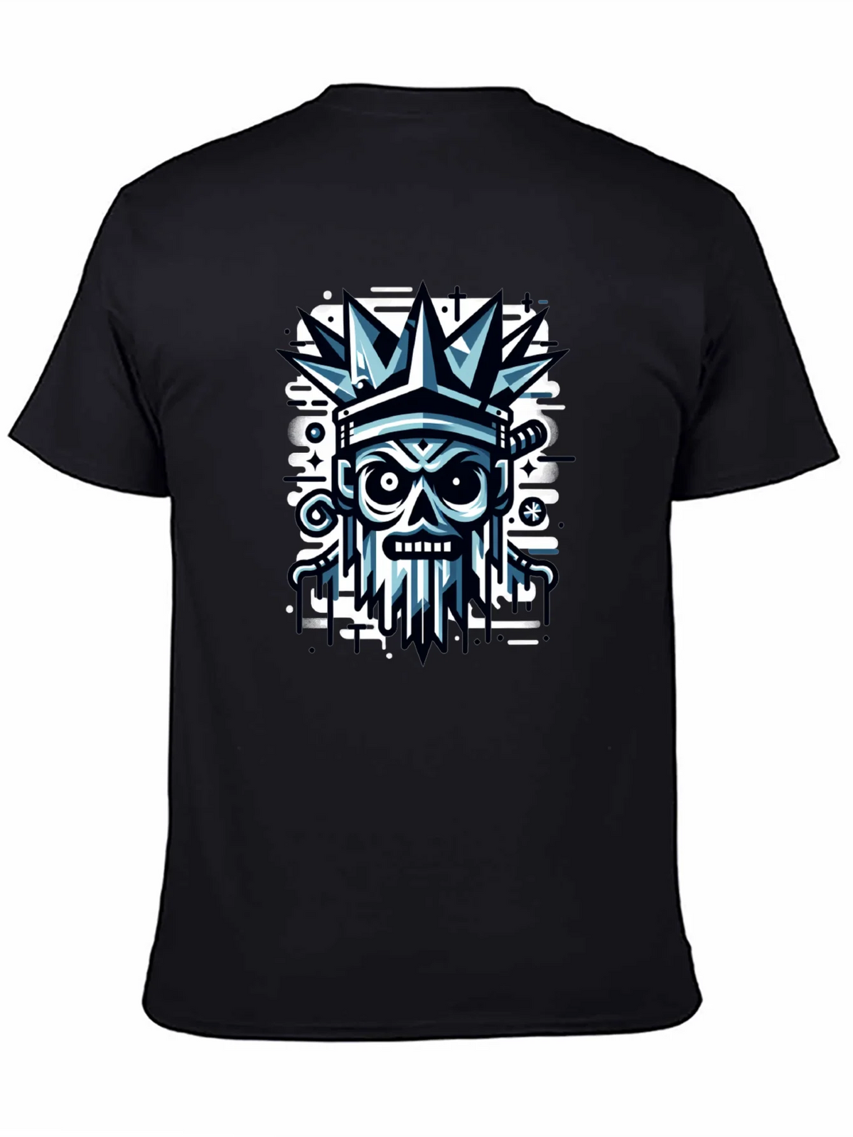 Edgy Skull Crown Graphic Tee - Black product image 4