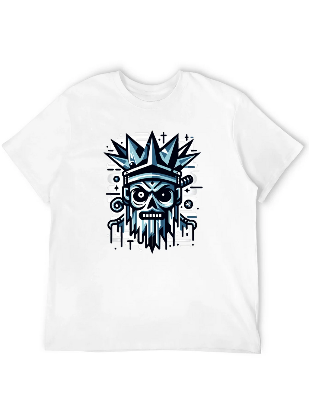 Edgy Skull Crown Graphic Tee - Black product image 11
