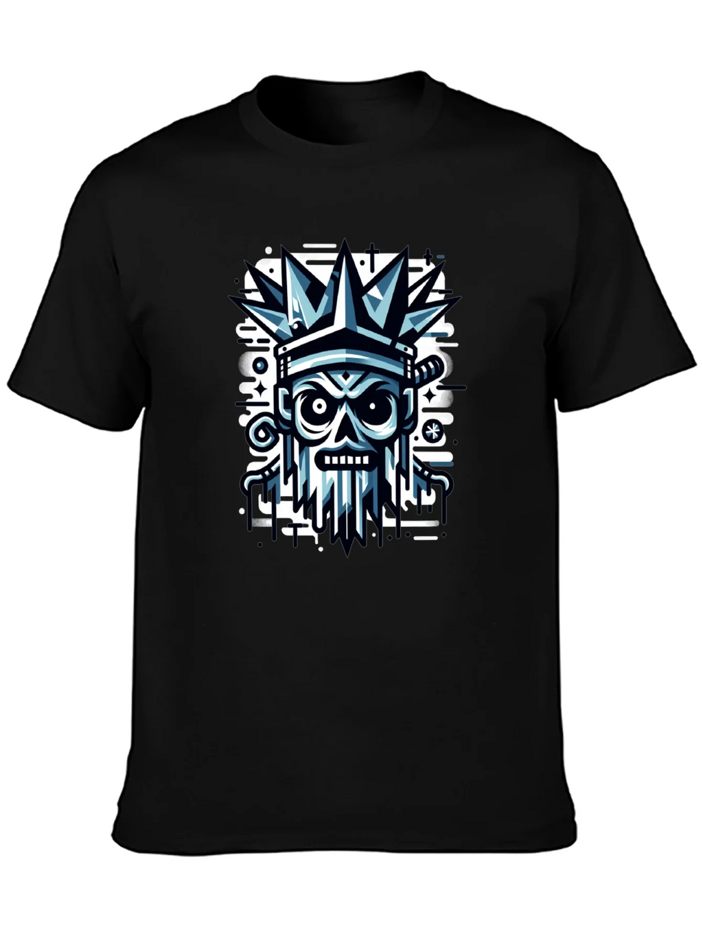 Edgy Skull Crown Graphic Tee - Black product image 3