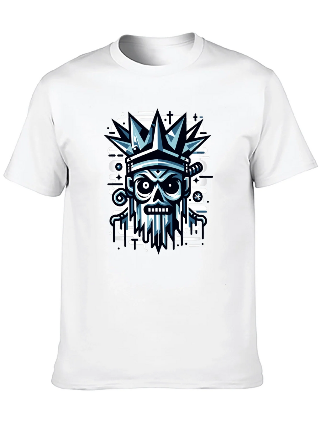 Edgy Skull Crown Graphic Tee - Black product image 9