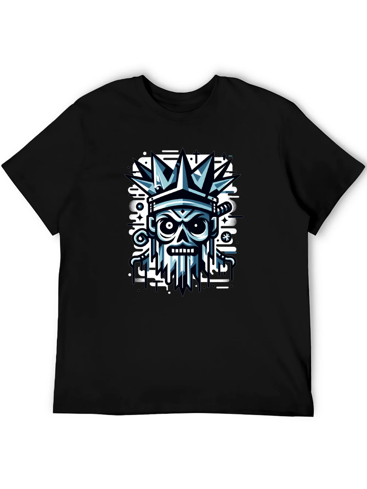 Edgy Skull Crown Graphic Tee - Black product image 5