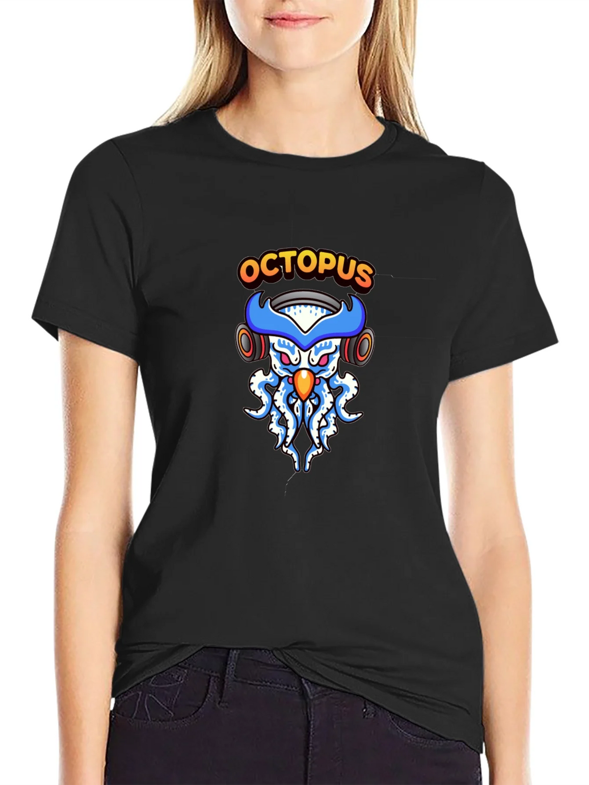 Octopus DJ Black T-Shirt product image 5
