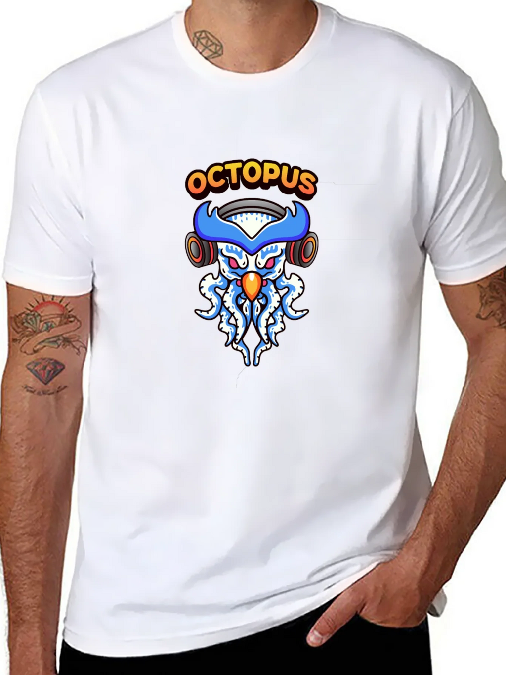Octopus DJ Black T-Shirt product image 10