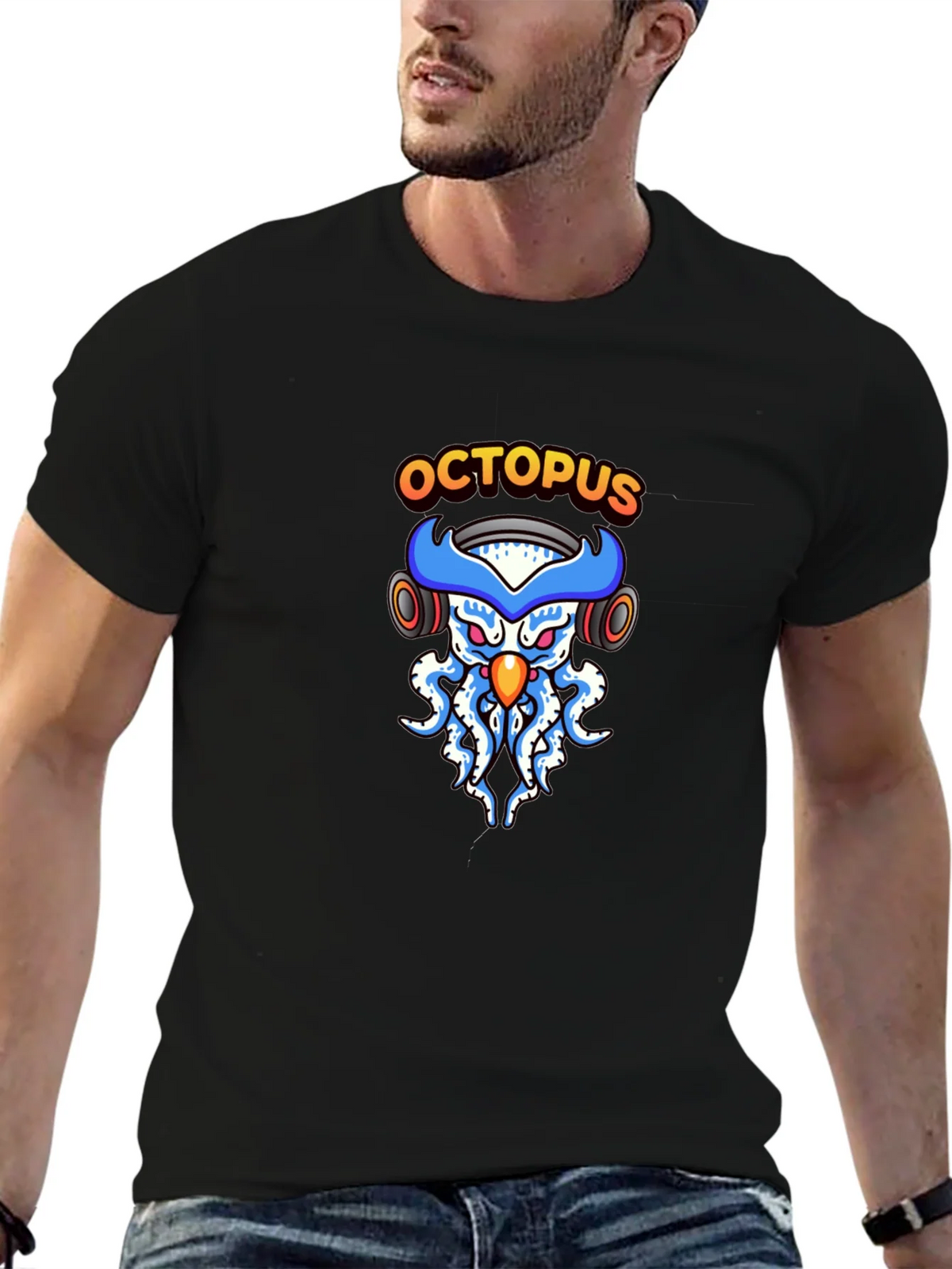 Octopus DJ Black T-Shirt product image 9