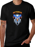 Octopus DJ Black T-Shirt product image 1