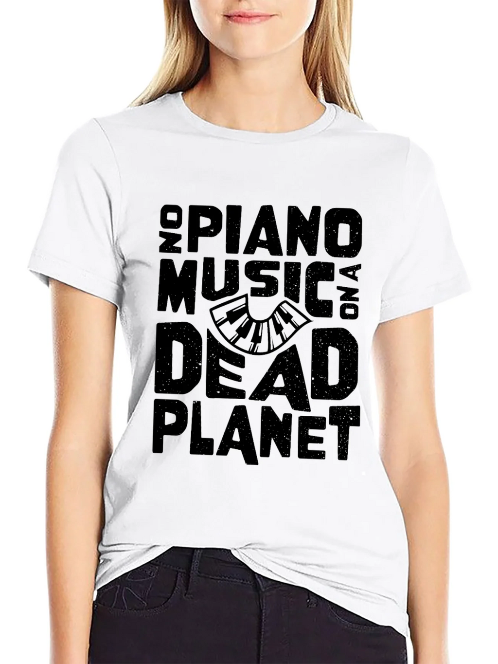 No Piano Music On A Dead Planet Black T-Shirt product image 8