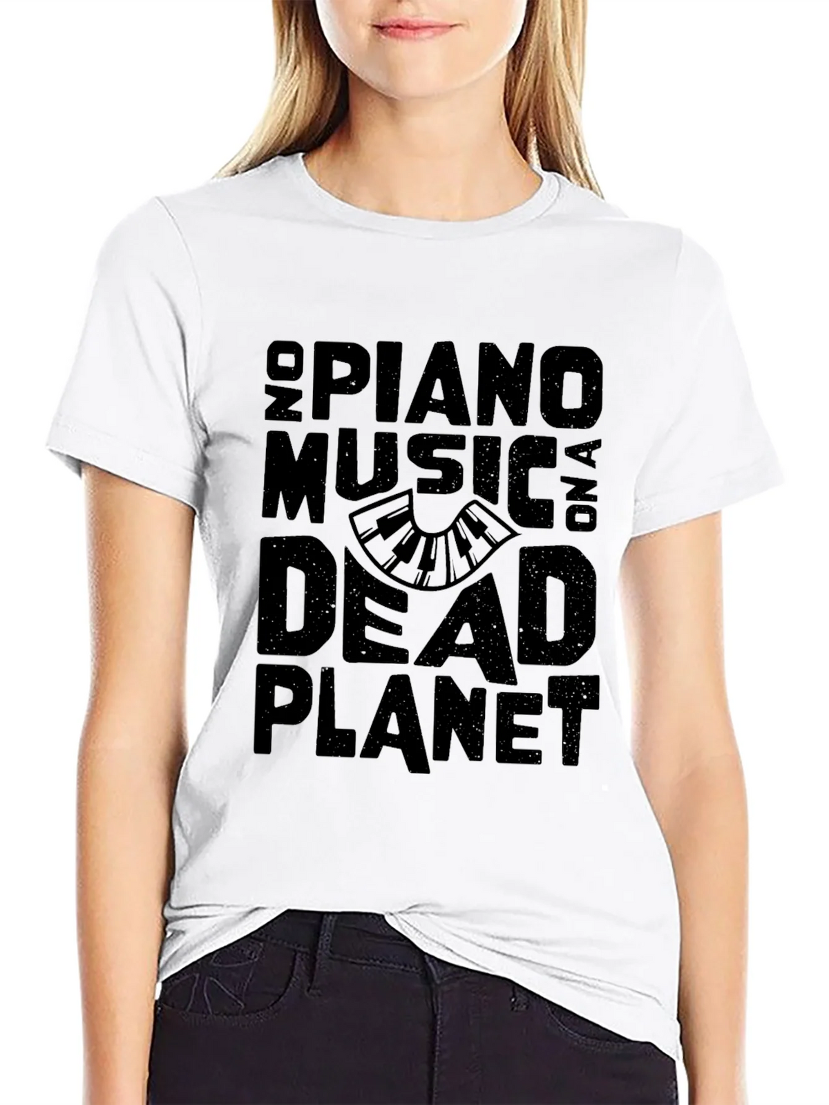 No Piano Music On A Dead Planet Black T-Shirt product image 8
