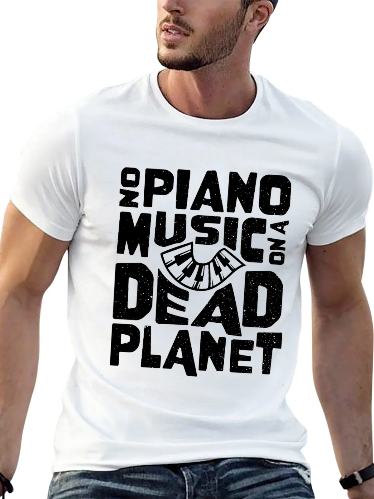 No Piano Music On A Dead Planet Black T-Shirt product image 12