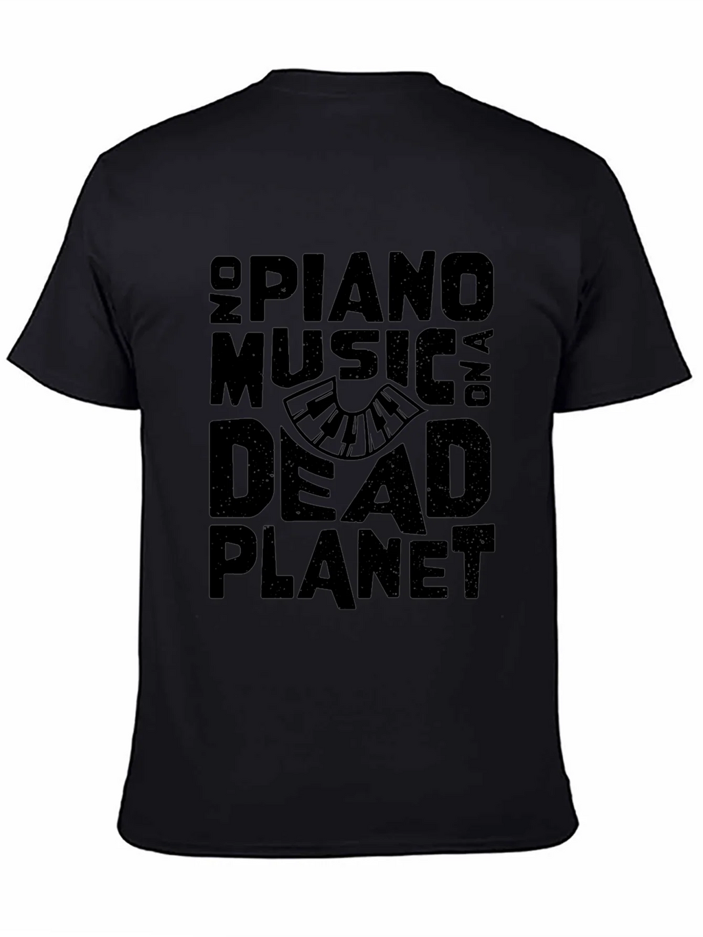 No Piano Music On A Dead Planet Black T-Shirt product image 4