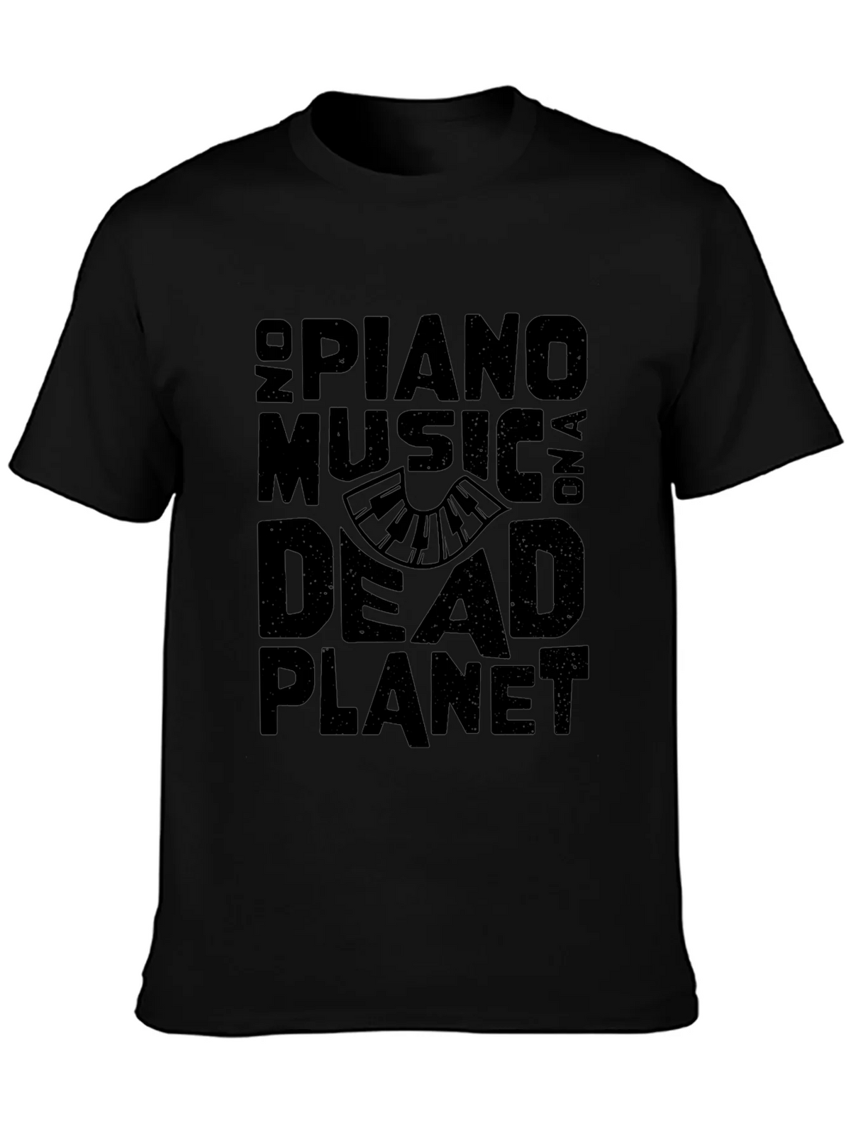 No Piano Music On A Dead Planet Black T-Shirt product image 3