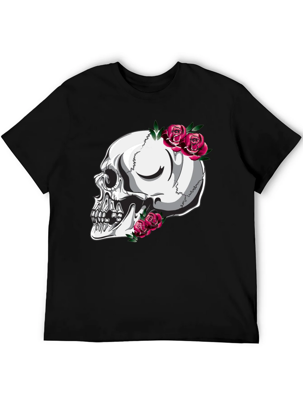 Skull and Roses Graphic T-Shirt - Black product image 8
