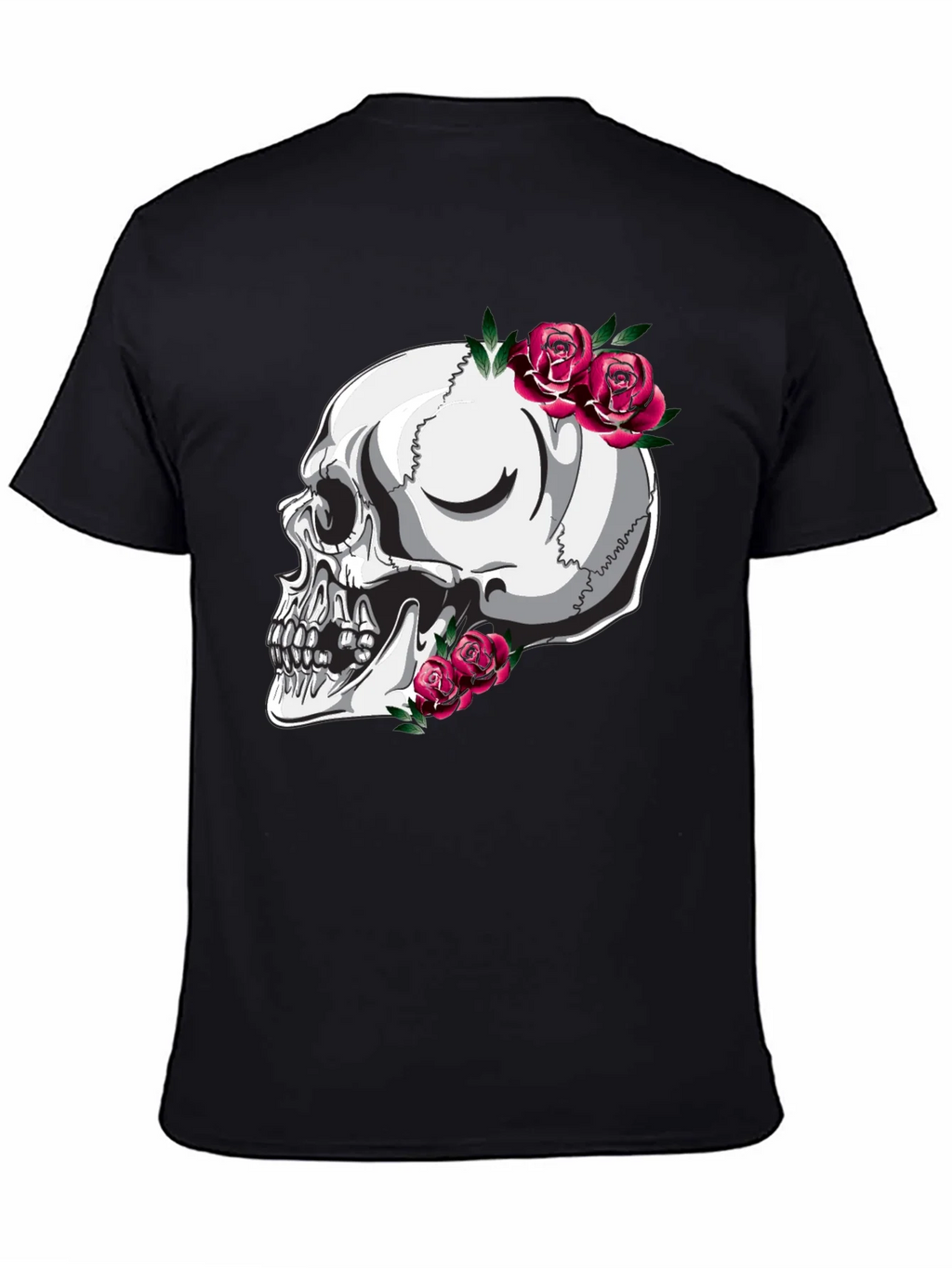 Skull and Roses Graphic T-Shirt - Black product image 7