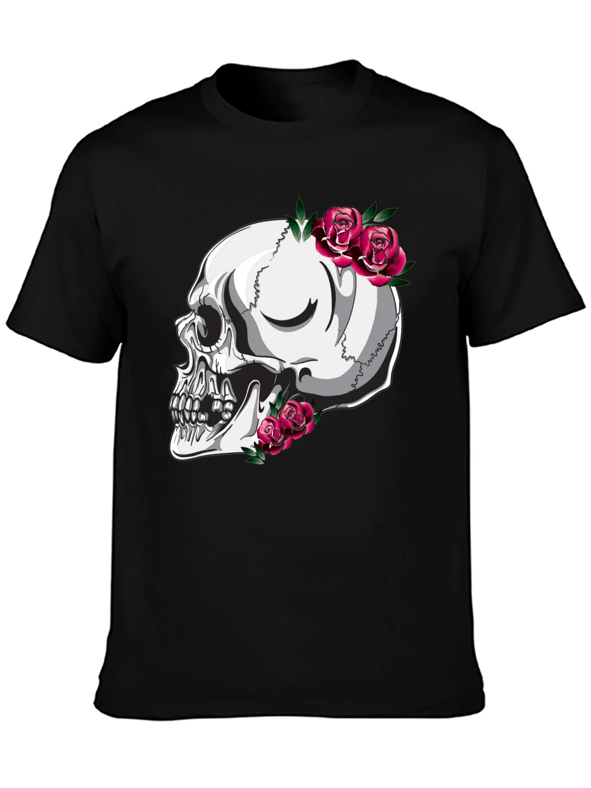 Skull and Roses Graphic T-Shirt - Black product image 6