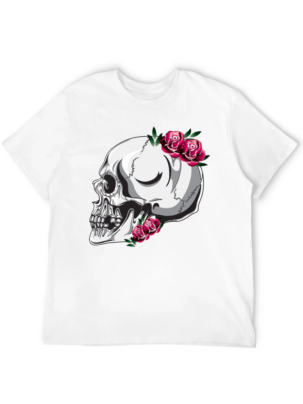 Skull and Roses Graphic T-Shirt - Black product image 3