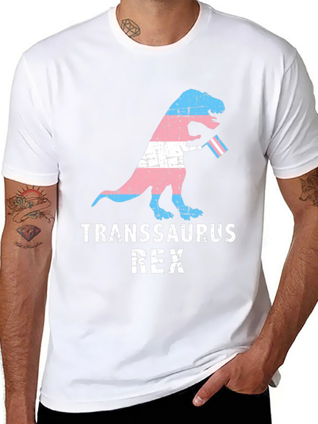 Transsaurus Rex T-Shirt - LGBTQ+ Pride Dinosaur Tee product image 10