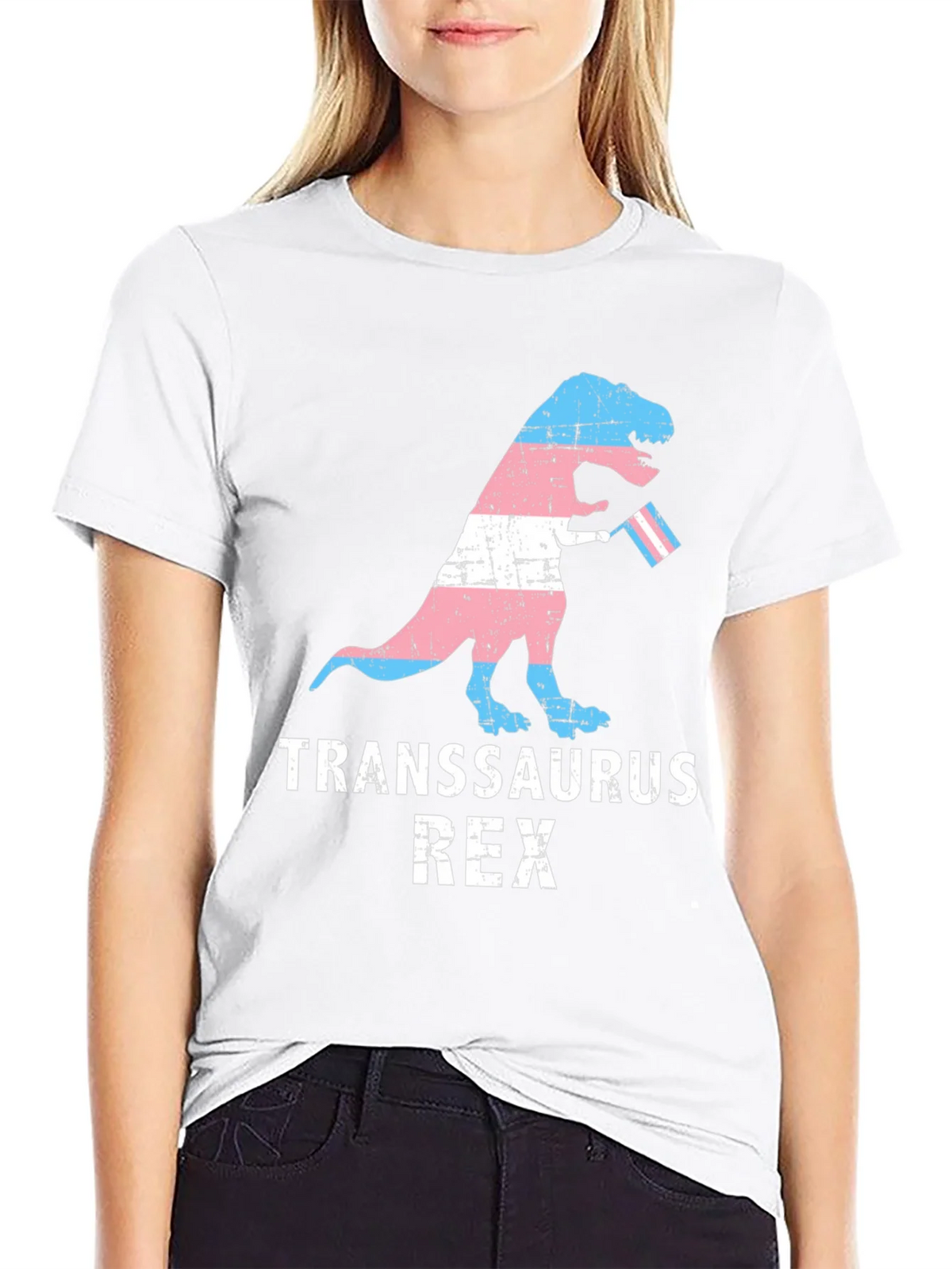 Transsaurus Rex T-Shirt - LGBTQ+ Pride Dinosaur Tee product image 11