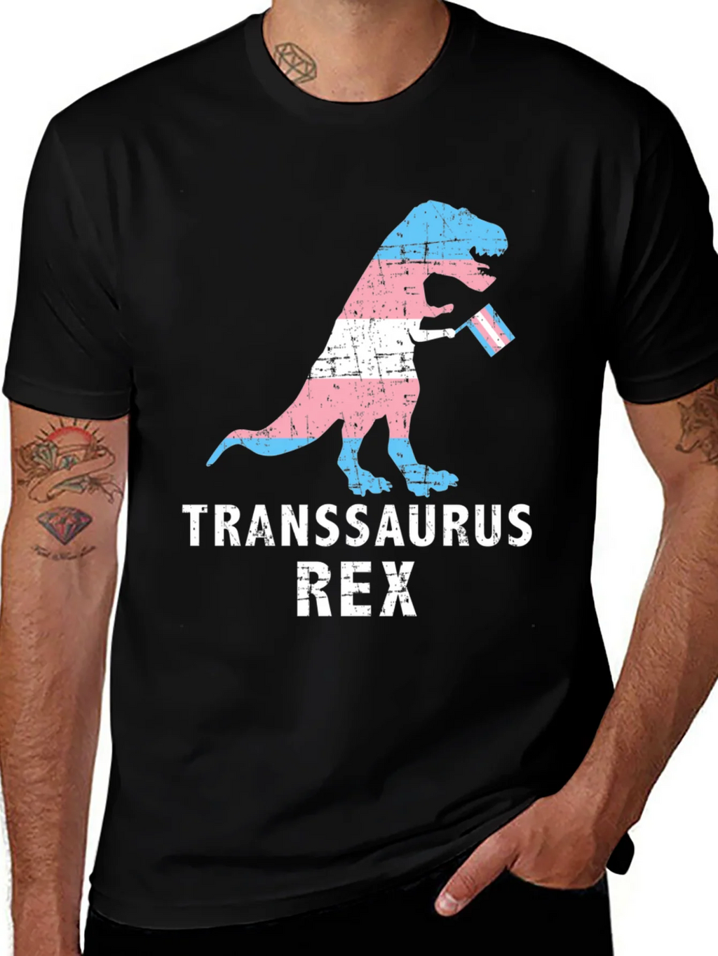 Transsaurus Rex T-Shirt - LGBTQ+ Pride Dinosaur Tee product image 1
