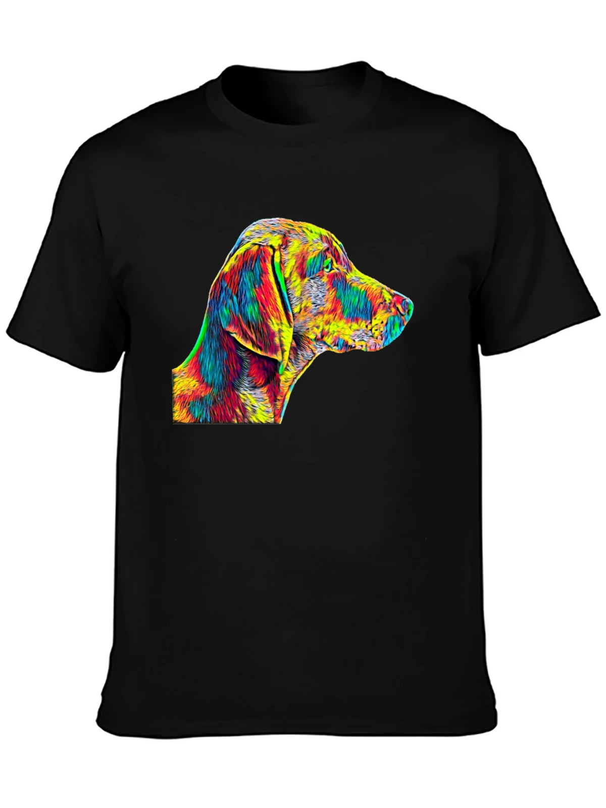 Vibrant Dog Art Black T-Shirt product image 6