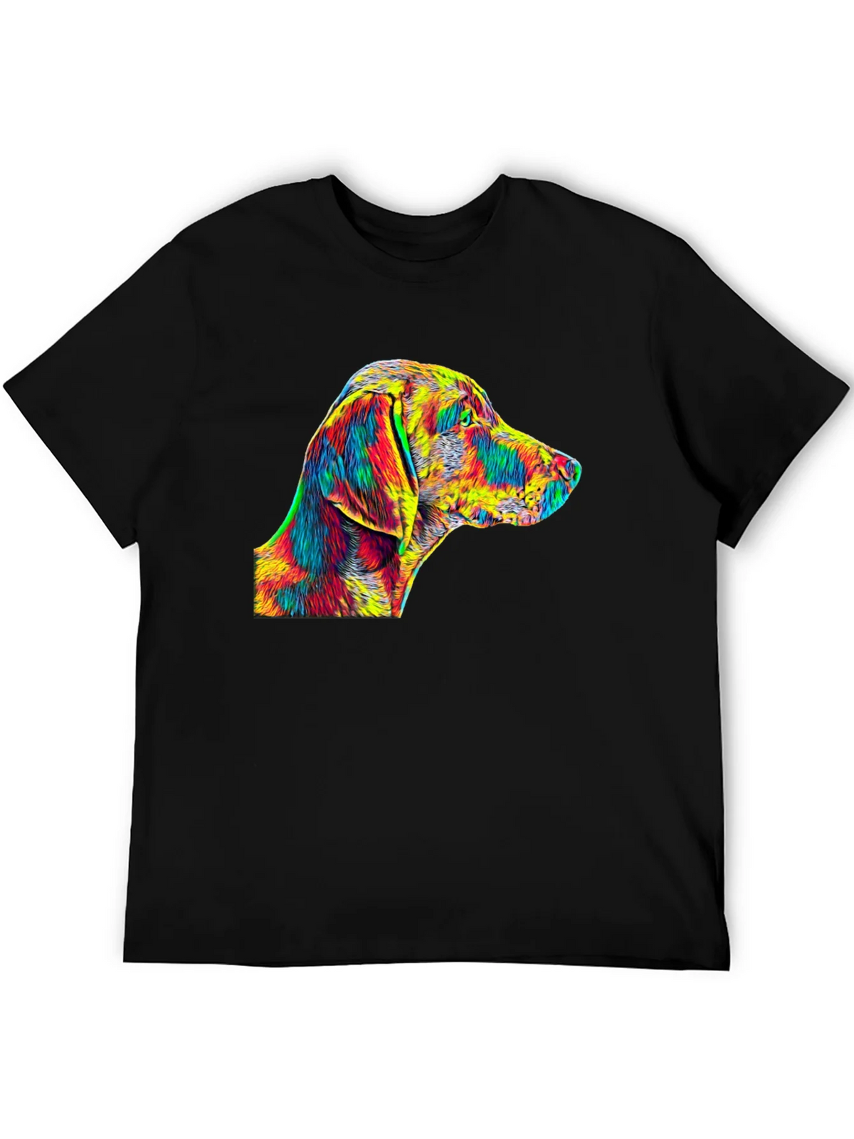Vibrant Dog Art Black T-Shirt product image 8