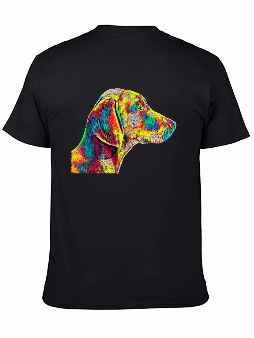 Vibrant Dog Art Black T-Shirt product image 7