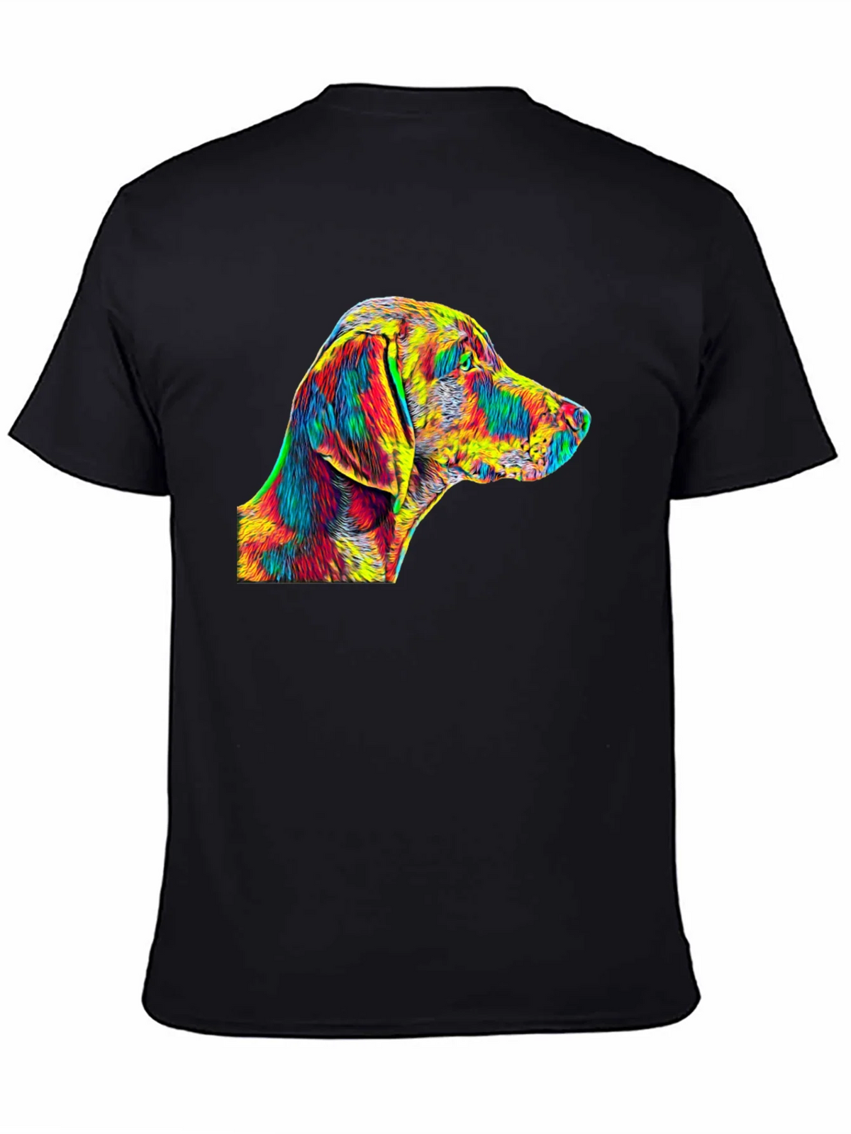 Vibrant Dog Art Black T-Shirt product image 7