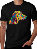 Vibrant Dog Art Black T-Shirt product image 1