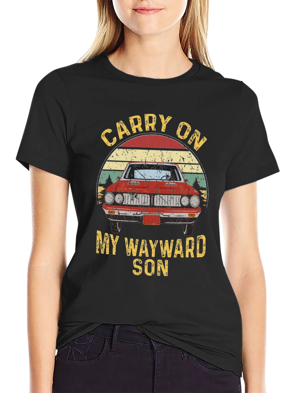Carry On Wayward Son Graphic T-Shirt - Classic Car Design product image 2
