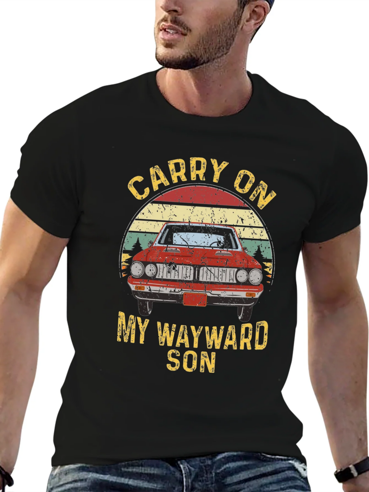 Carry On Wayward Son Graphic T-Shirt - Classic Car Design product image 6