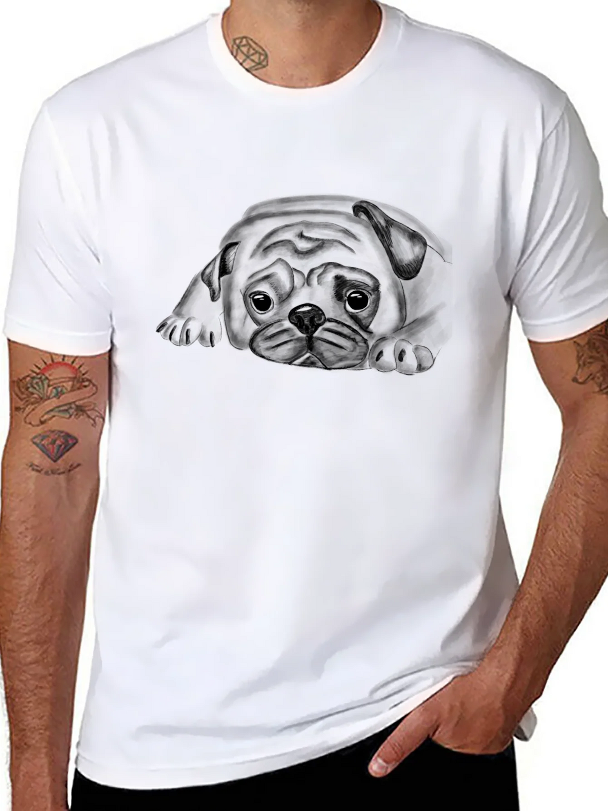 Black Pug Graphic Tee - Soft Cotton Comfort product image 7