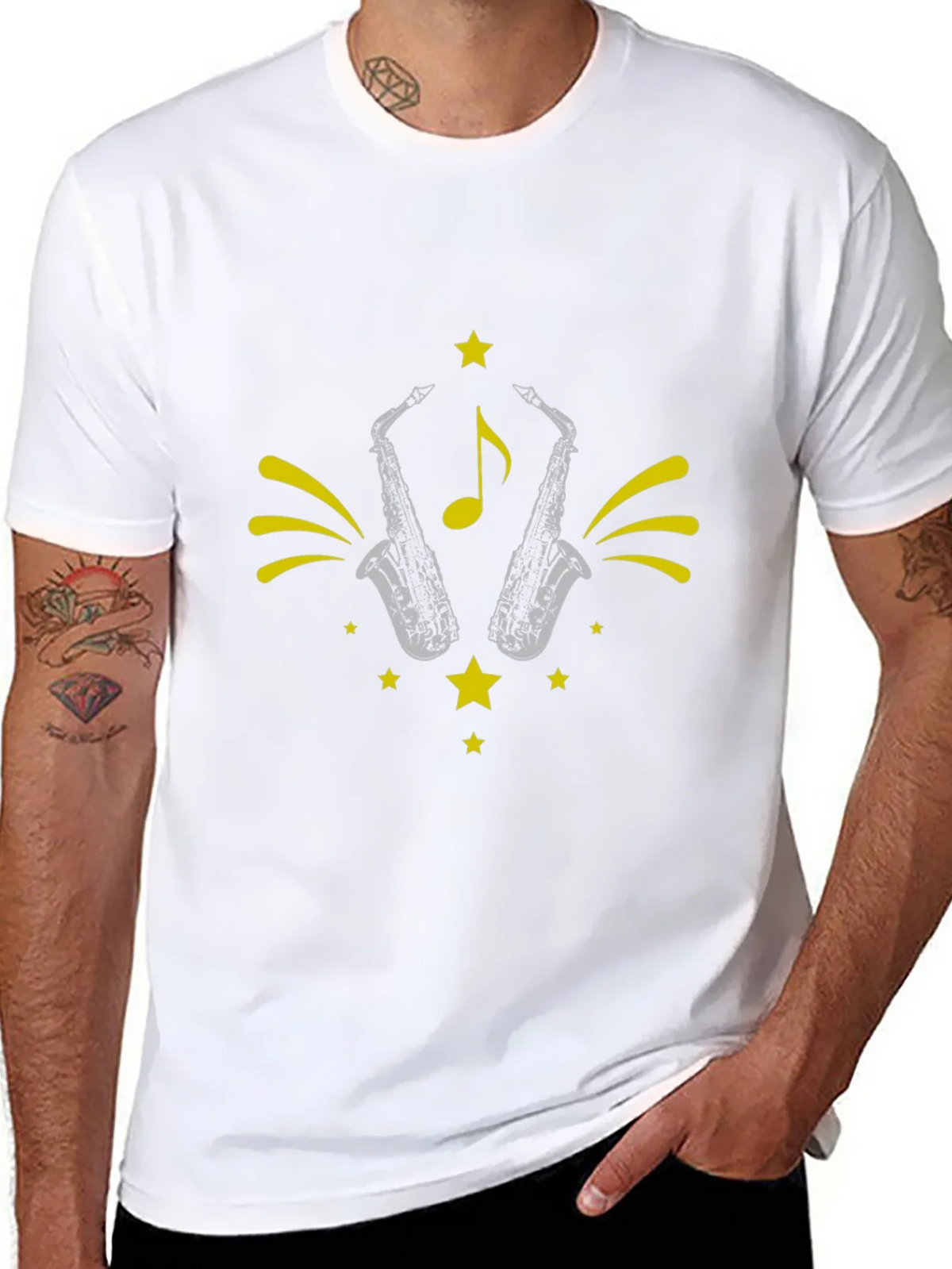 Saxophone Star Graphic Tee - Black product image 7