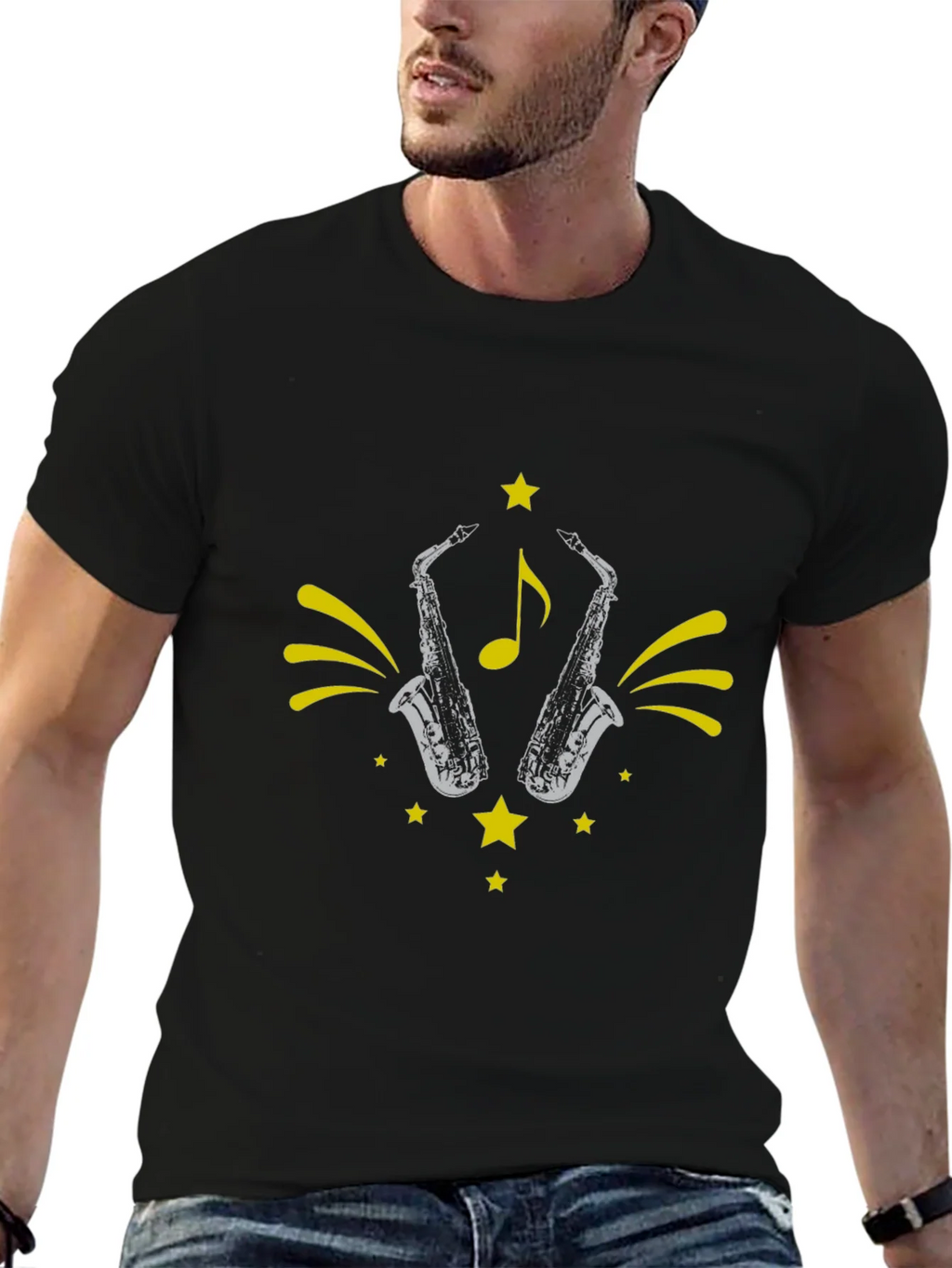 Saxophone Star Graphic Tee - Black product image 6