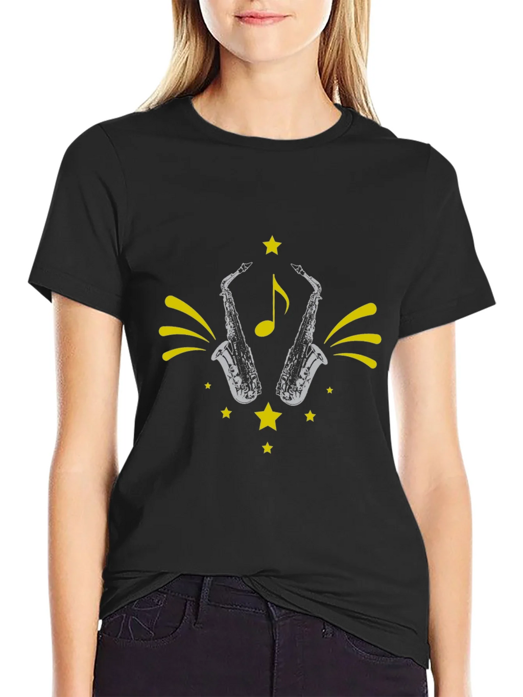 Saxophone Star Graphic Tee - Black product image 2