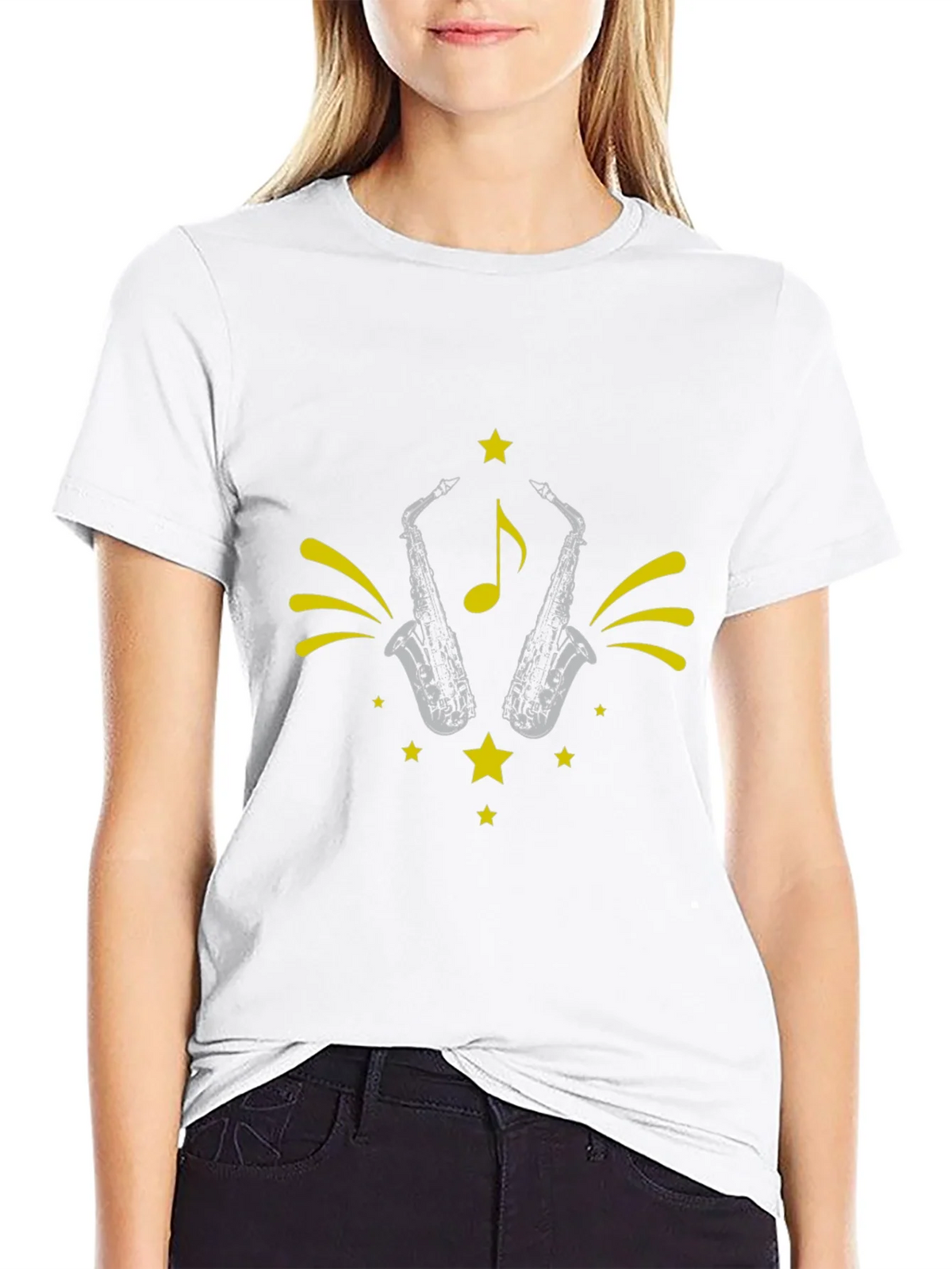Saxophone Star Graphic Tee - Black product image 8