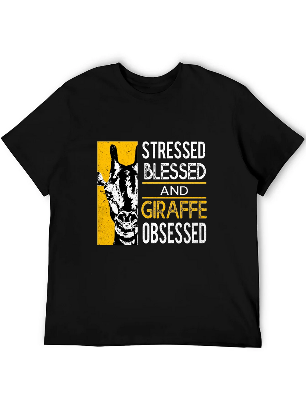 Stressed Blessed Giraffe Obsessed Graphic T-Shirt product image 8