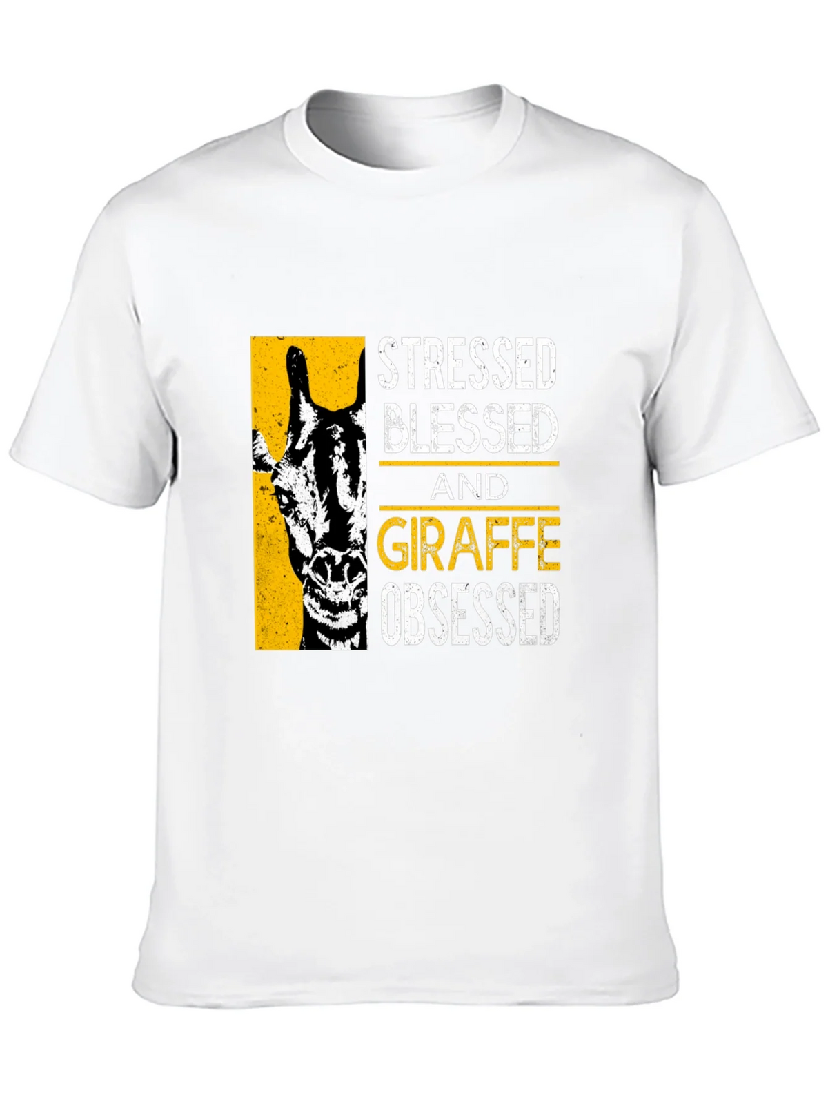 Stressed Blessed Giraffe Obsessed Graphic T-Shirt product image 12