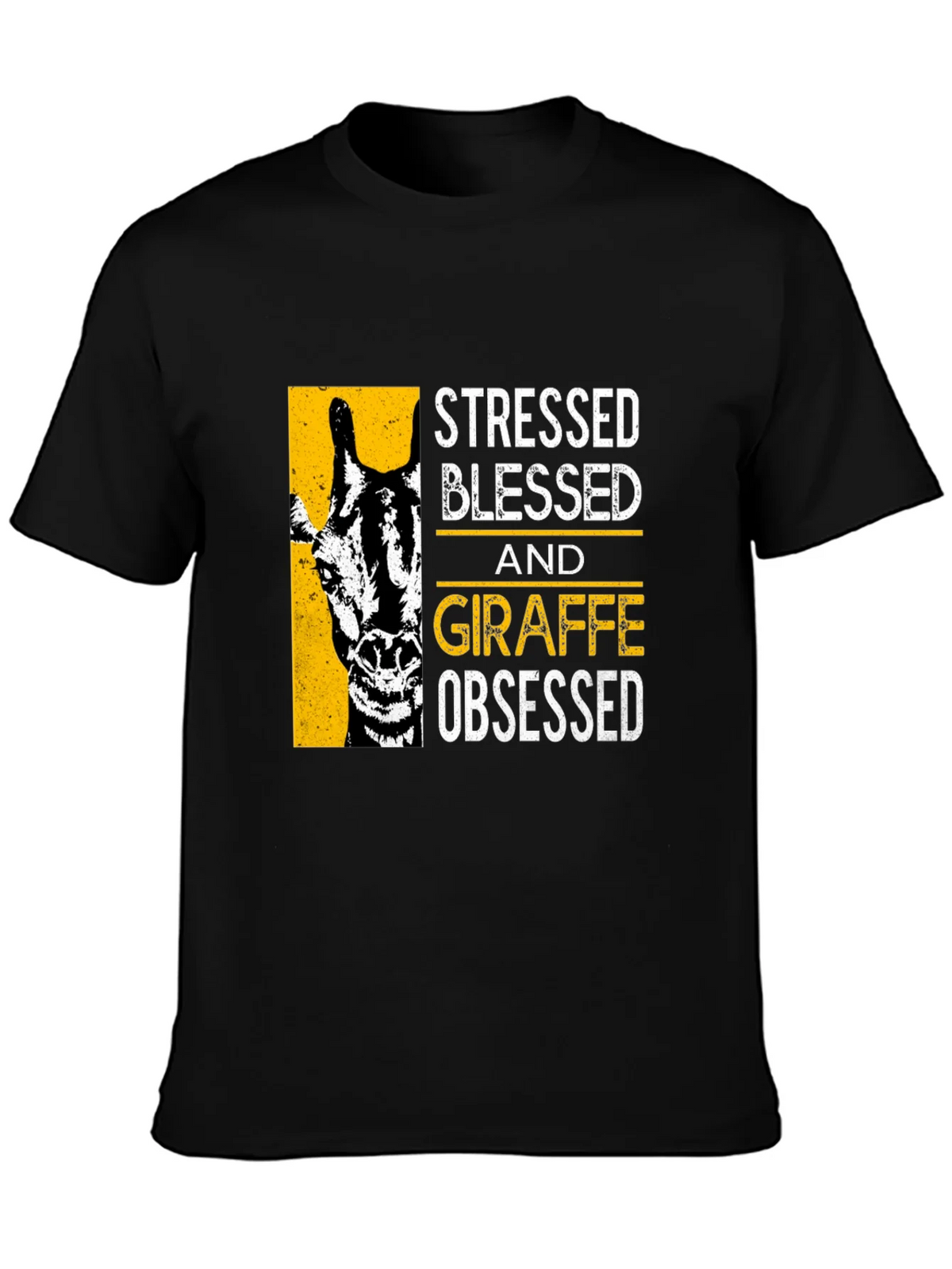 Stressed Blessed Giraffe Obsessed Graphic T-Shirt product image 6