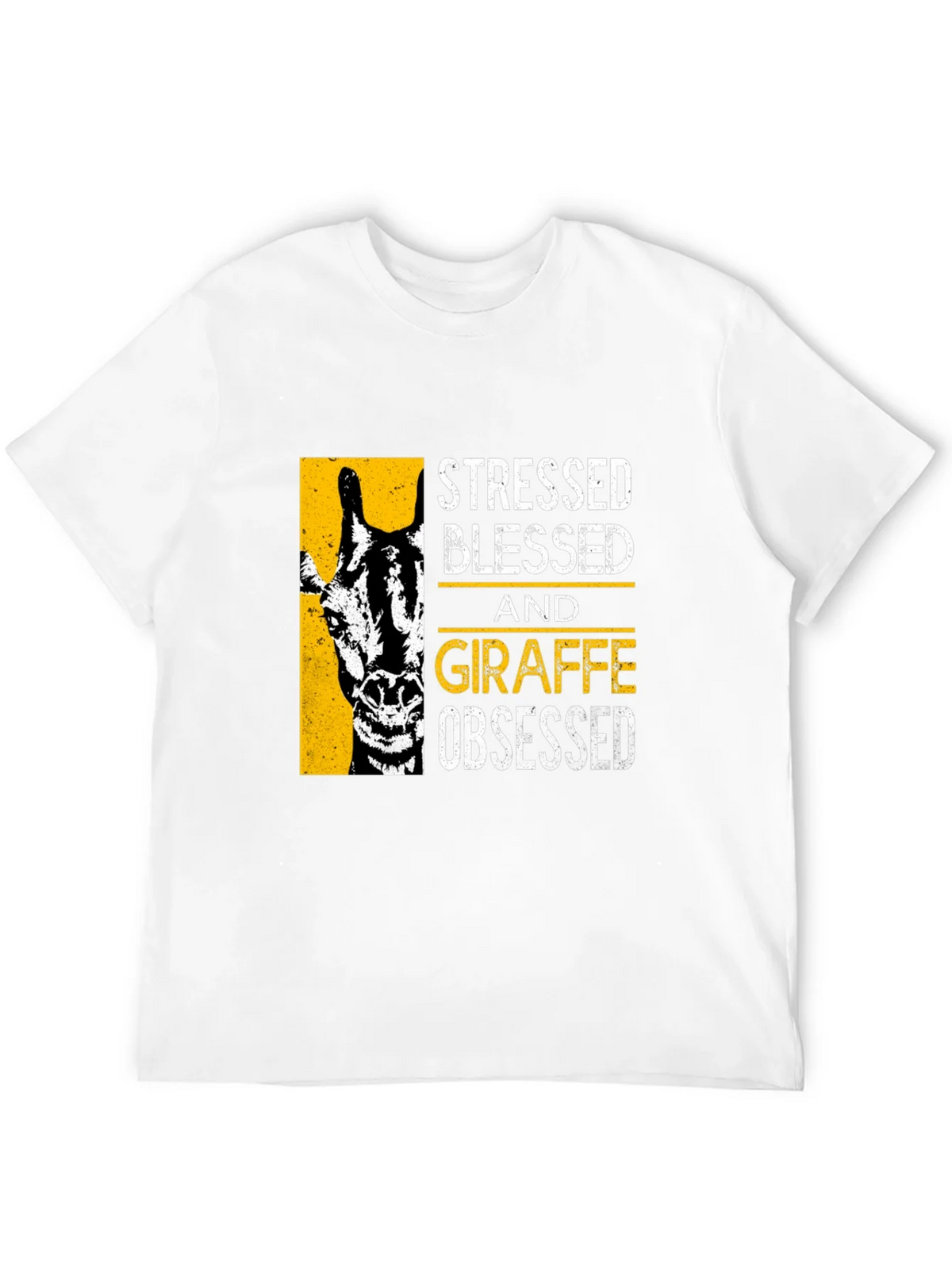 Stressed Blessed Giraffe Obsessed Graphic T-Shirt product image 3