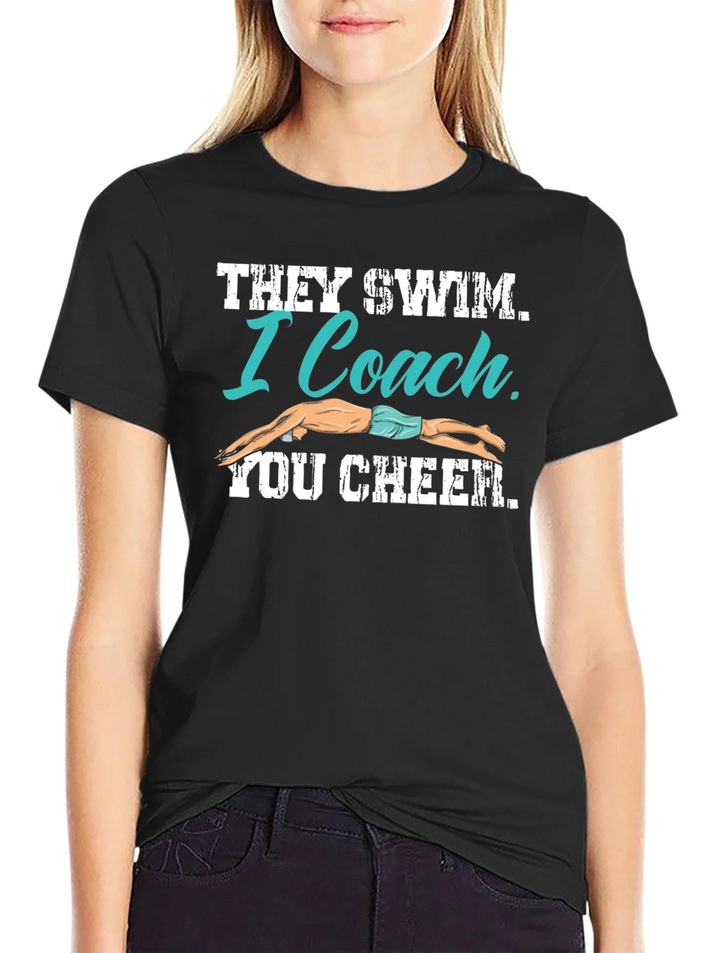 Swim Coach T-Shirt - They I You Cheer product image 5