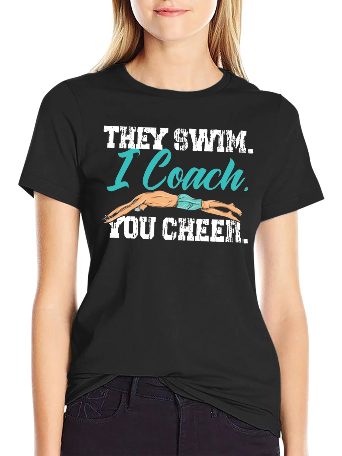 Swim Coach T-Shirt - They I You Cheer product image 5
