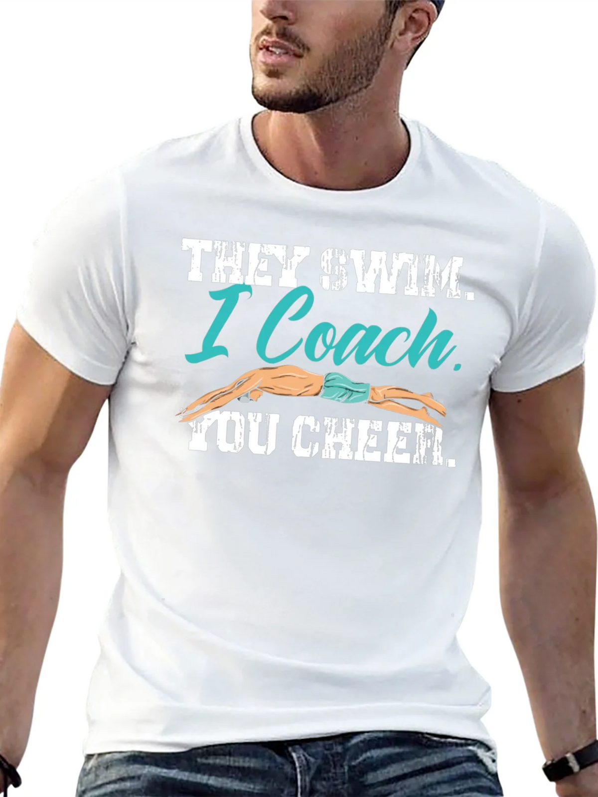 Swim Coach T-Shirt - They I You Cheer product image 4